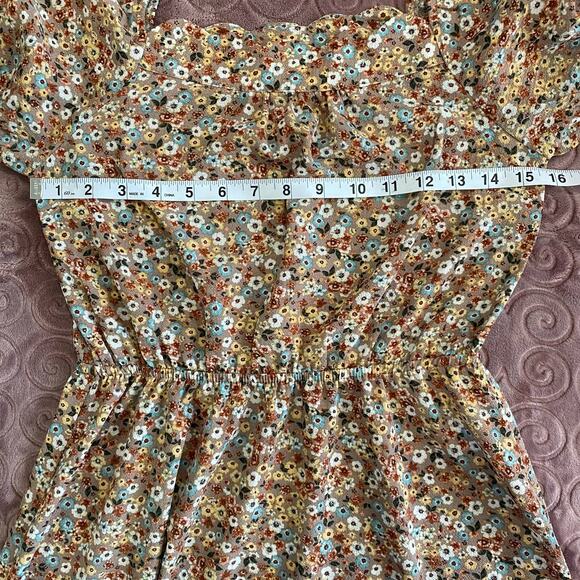 Monteau Brown Floral Dress Size XS EUC - Picture 7 of 9